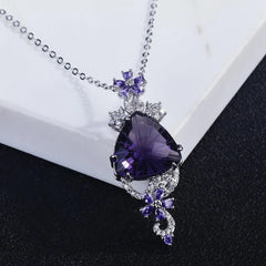 Luxury in Every Angle: Geometric Simulation Amethyst Necklace