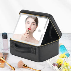 Chic Smart LED Cosmetic Case with Mirror - Spacious Travel Makeup Bag for Skincare and Beauty Essentials