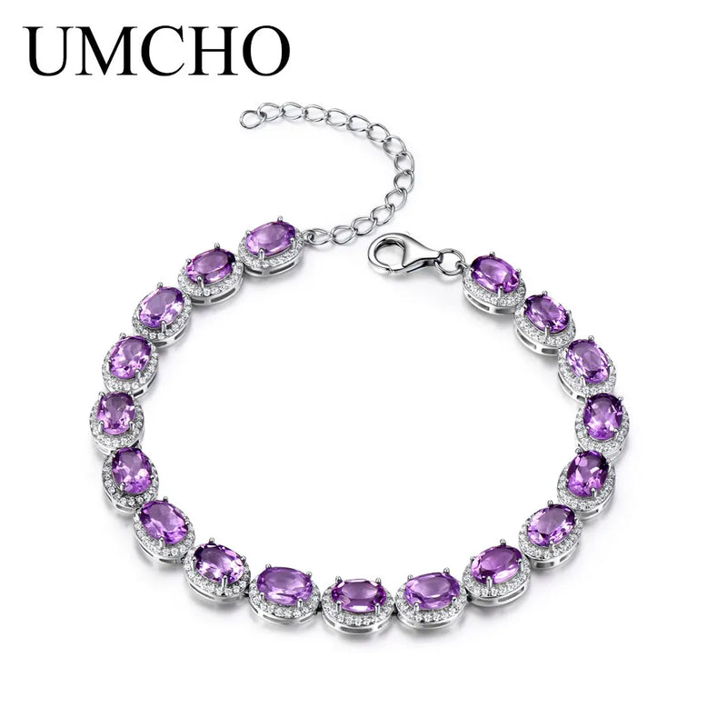 Luxury Radiance: 13.5ct Natural Amethyst Women's Bracelet in Real 925 Sterling Silver