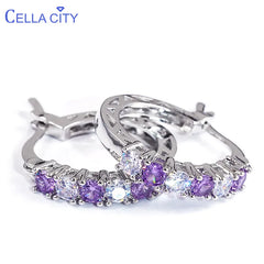 Dazzling Choices: 925 Silver Earrings with Sapphire, Emerald, Amethyst, and Ruby Gemstone Drops