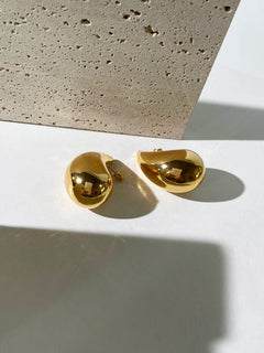 Celestial Glow: 18K Gold-Plated, Oversized Teardrop Aura Earrings - The Kylie Essence Collection