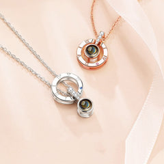 Rose and Projection Necklace With Gift Box