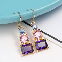 Gemstone Elegance: Amethyst and Topaz Stud Earrings in 925 Sterling Silver