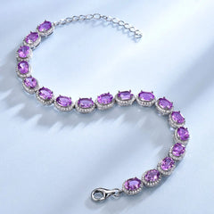 Luxury Radiance: 13.5ct Natural Amethyst Women's Bracelet in Real 925 Sterling Silver