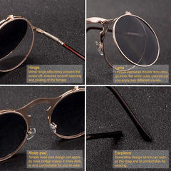 Vintage Steampunk Flip Sunglasses