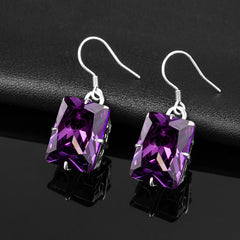 Elegant Vintage Charm: Real 925 Sterling Silver Women's Earrings with Handmade Amethyst Gemstone Drops, Designer Jewelry