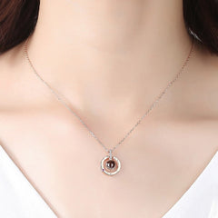 Rose and Projection Necklace With Gift Box