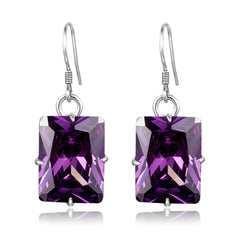 Elegant Vintage Charm: Real 925 Sterling Silver Women's Earrings with Handmade Amethyst Gemstone Drops, Designer Jewelry