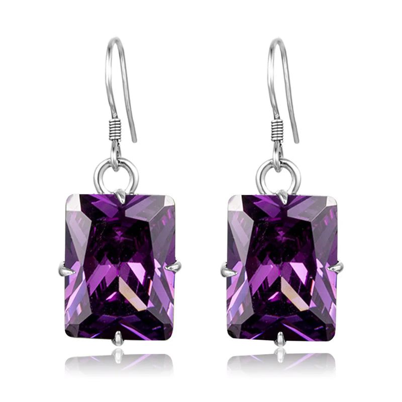 Elegant Vintage Charm: Real 925 Sterling Silver Women's Earrings with Handmade Amethyst Gemstone Drops, Designer Jewelry