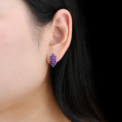 Classic Beauty: Natural Amethyst Clip Earrings, 2.8 Carats in Sterling Silver