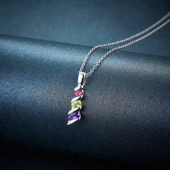 Vibrant Elegance: Amethyst Gemstone Necklace in Solid 925 Sterling Silver