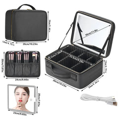 Chic Smart LED Cosmetic Case with Mirror - Spacious Travel Makeup Bag for Skincare and Beauty Essentials