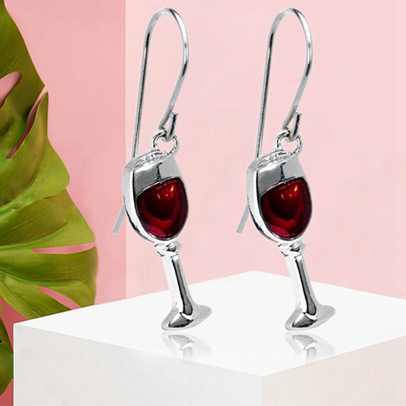 Red Wine Goblets Stud Earrings