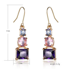 Gemstone Elegance: Amethyst and Topaz Stud Earrings in 925 Sterling Silver