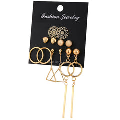 Gold Sequin Drop Earrings Set