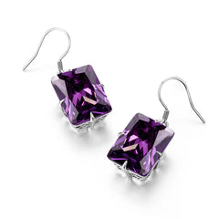 Elegant Vintage Charm: Real 925 Sterling Silver Women's Earrings with Handmade Amethyst Gemstone Drops, Designer Jewelry