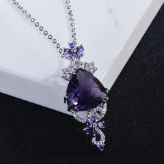 Luxury in Every Angle: Geometric Simulation Amethyst Necklace