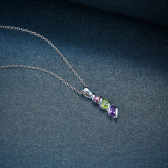 Vibrant Elegance: Amethyst Gemstone Necklace in Solid 925 Sterling Silver