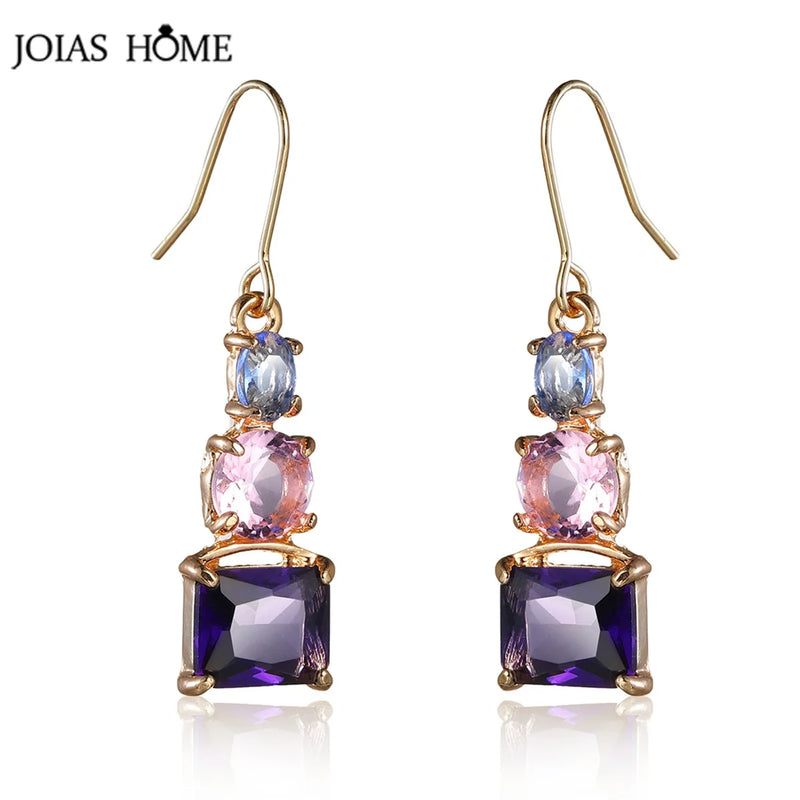 Gemstone Elegance: Amethyst and Topaz Stud Earrings in 925 Sterling Silver